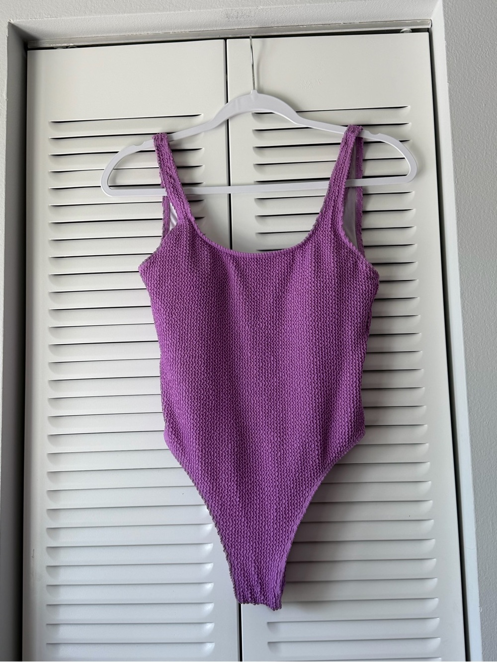 Textured Purple One-Piece Swimsuit